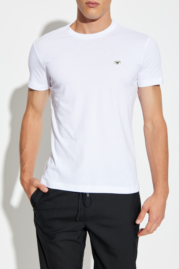 Tシャツ・カットソー EMPORIO ARMANI Men T-shirt White 8N1TR11JRGZ 0100 Gold Label viscose-jersey crew-neck T-shirt | EA7